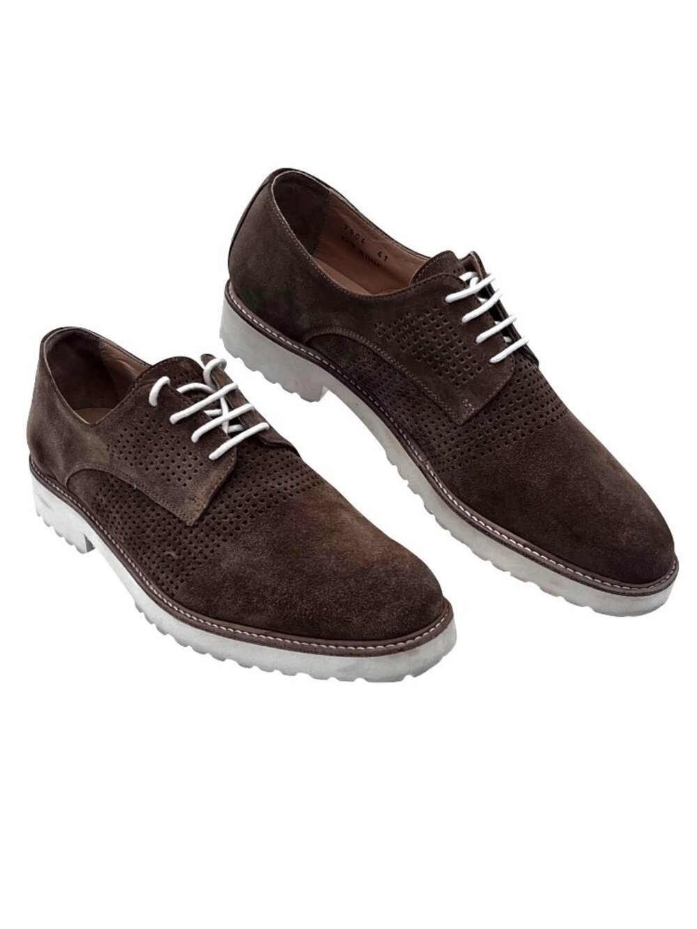 Ron White Mens Brown Suede Leather Derby Shoes Size 8 Made In Italy Extralight